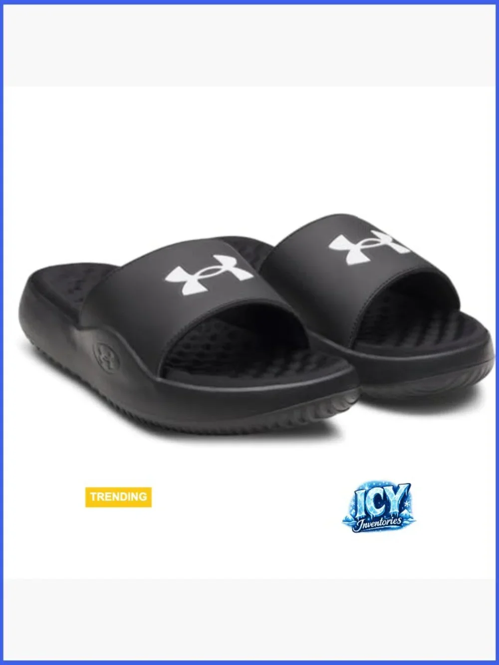 Men's Fixed Band Slide Sandals with Memory Foam Footbed